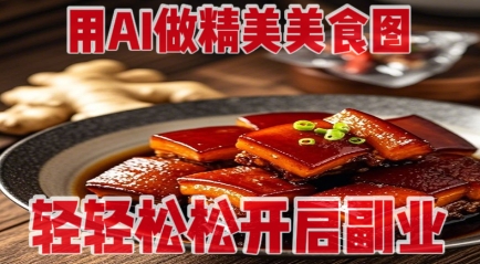 用AI做精美美食图，无需专业设备拍摄，轻轻松松开启副业抖音-小淇云库-网赚副业-项目拆解-涨幅-刷单-点赞-播放-视频号-小红书-全业务小淇云库