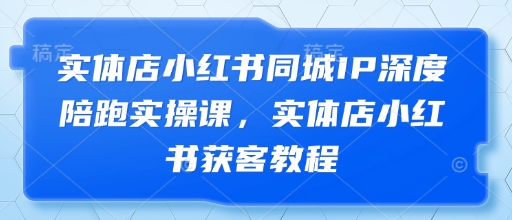 实体店小红书同城IP深度陪跑实操课，实体店小红书获客教程抖音-小淇云库-网赚副业-项目拆解-涨幅-刷单-点赞-播放-视频号-小红书-全业务小淇云库