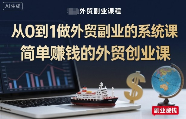 从0到1做外贸副业的系统课，简单賺钱的外贸创业课小淇云库-创业网-网赚副业-网创副业-项目拆解-技术类创业资源网-副业网-免费资源下载小淇云库
