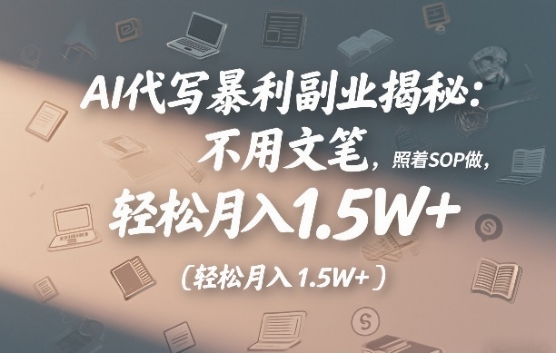 AI代写暴利副业揭秘：不用文笔，照着SOP做，轻松月入1.5W+小淇云库-创业网-网赚副业-网创副业-项目拆解-技术类创业资源网-副业网-免费资源下载小淇云库