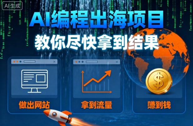 AI编程出海项目，教你尽快拿到结果-做出网站、拿到流量、賺到钱小淇云库-创业网-网赚副业-网创副业-项目拆解-技术类创业资源网-副业网-免费资源下载小淇云库