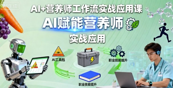 AI+营养师工作流实战应用课，AI赋能营养师小淇云库-创业网-网赚副业-网创副业-项目拆解-技术类创业资源网-副业网-免费资源下载小淇云库