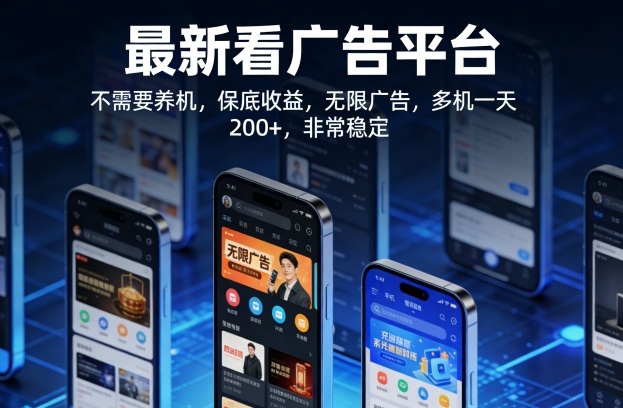 最新看广告平台,不需要养机,保底收益,无限广告,多机一天200+,非常稳定【揭秘】小淇云库-创业网-网赚副业-网创副业-项目拆解-技术类创业资源网-副业网-免费资源下载小淇云库