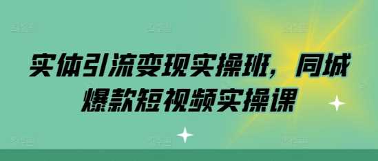 实体引流变现实操班，同城爆款短视频实操课小淇云库-创业网-网赚副业-网创副业-项目拆解-技术类创业资源网-副业网-免费资源下载小淇云库