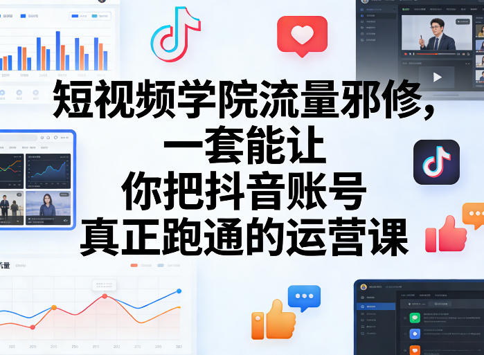 短视频学院流量邪修,一套能让你把抖音账号真正跑通的运营课小淇云库-创业网-网赚副业-网创副业-项目拆解-技术类创业资源网-副业网-免费资源下载小淇云库