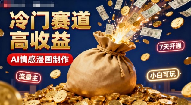 公众号冷门赛道，用AI做情感漫画，7天开通流量主，操作简单，小白可玩小淇云库-创业网-网赚副业-网创副业-项目拆解-技术类创业资源网-副业网-免费资源下载小淇云库