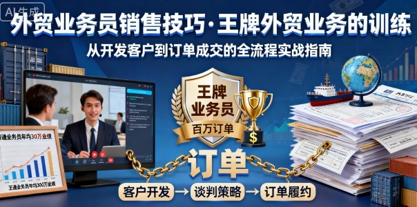 外贸业务员销售技巧，王牌外贸业务的训练小淇云库-创业网-网赚副业-网创副业-项目拆解-技术类创业资源网-副业网-免费资源下载小淇云库