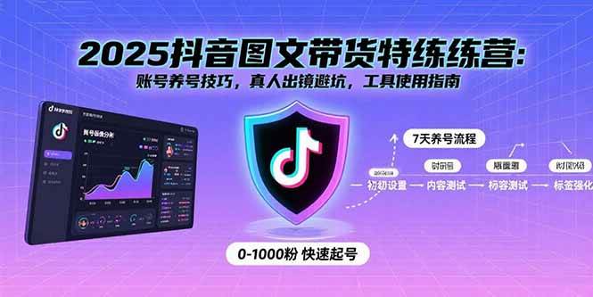 （15861期）2025抖音图文带货特练营：账号养号技巧，真人出镜避坑，工具使用指南小淇云库-创业网-网赚副业-网创副业-项目拆解-技术类创业资源网-副业网-免费资源下载小淇云库