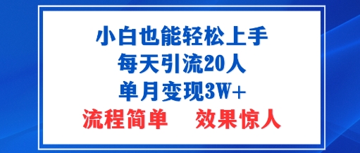 小白也能轻松上手的宝妈项目，每天引流20人，单月变现3W+，流程简单，效果惊人小淇云库-创业网-网赚副业-网创副业-项目拆解-技术类创业资源网-副业网-免费资源下载小淇云库
