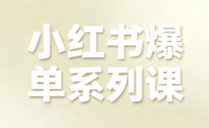 小红书爆单系列课，聚焦小红书电商全链路增长小淇云库-创业网-网赚副业-网创副业-项目拆解-技术类创业资源网-副业网-免费资源下载小淇云库