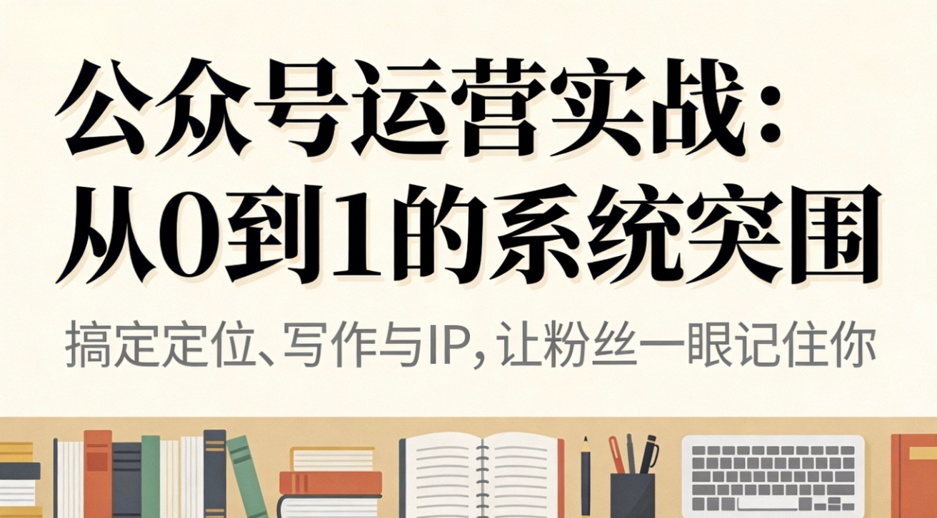 公众号运营实战：从0到1的系统突围小淇云库-创业网-网赚副业-网创副业-项目拆解-技术类创业资源网-副业网-免费资源下载小淇云库