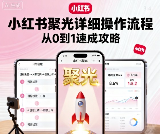 小红书聚光详细操作流程，小红书聚光从0到1速成攻略小淇云库-创业网-网赚副业-网创副业-项目拆解-技术类创业资源网-副业网-免费资源下载小淇云库