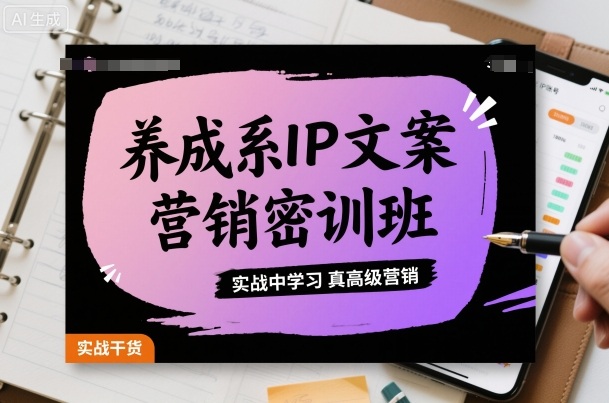 养成系IP文案营销密训班，实战中学习真高级营销小淇云库-创业网-网赚副业-网创副业-项目拆解-技术类创业资源网-副业网-免费资源下载小淇云库