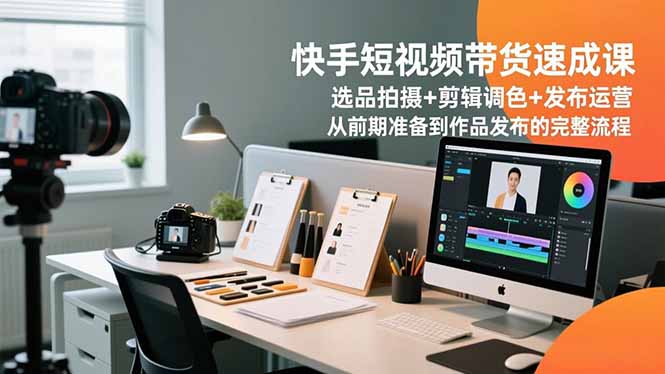 快手短视频带货速成课，选品拍摄+剪辑调色+发布运营，从前期准备到作品发布的完整流程小淇云库-创业网-网赚副业-网创副业-项目拆解-技术类创业资源网-副业网-免费资源下载小淇云库