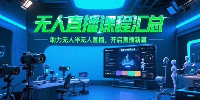 （15218期）无人直播课程汇总，含非实时防风技术，助力无人半无人直播，开启直播新篇小淇云库-创业网-网赚副业-网创副业-项目拆解-技术类创业资源网-副业网-免费资源下载小淇云库