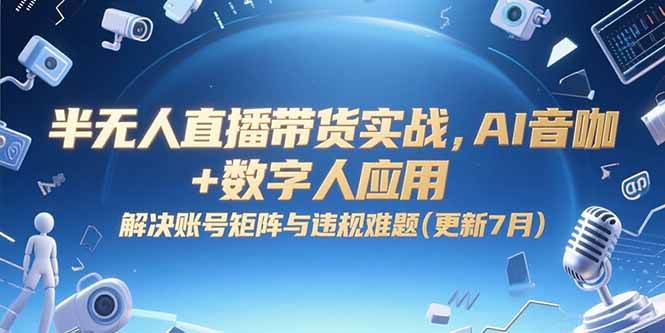 （15280期）半无人直播带货实战，AI音咖+数字人应用 解决账号矩阵与违规难题(更新7月)小淇云库-创业网-网赚副业-网创副业-项目拆解-技术类创业资源网-副业网-免费资源下载小淇云库