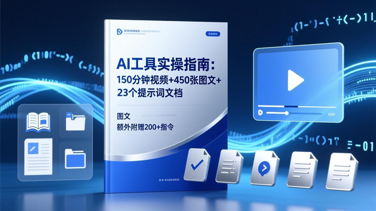 AI工具实操指南:150分钟视频+450张图文+23个提示词文档,额外附赠200+指令小淇云库-创业网-网赚副业-网创副业-项目拆解-技术类创业资源网-副业网-免费资源下载小淇云库