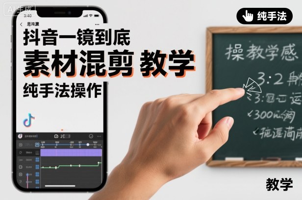 抖音一镜到底素材混剪教学,纯手法操作小淇云库-创业网-网赚副业-网创副业-项目拆解-技术类创业资源网-副业网-免费资源下载小淇云库