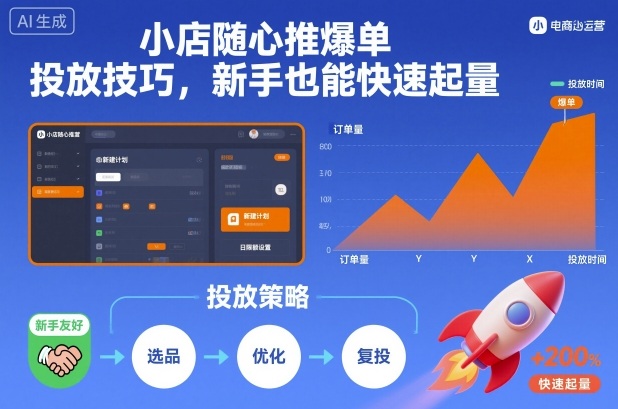 小店随心推爆单投放技巧，新手也能快速起量小淇云库-创业网-网赚副业-网创副业-项目拆解-技术类创业资源网-副业网-免费资源下载小淇云库