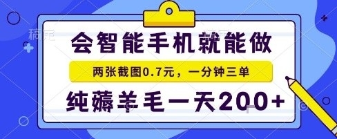 手机项目，二十秒一单，纯薅羊毛一天2张+做就有【揭秘】小淇云库-创业网-网赚副业-网创副业-项目拆解-技术类创业资源网-副业网-免费资源下载小淇云库