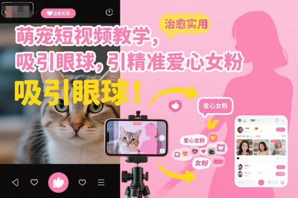 萌宠短视频教学，吸引眼球，引精准爱心女粉小淇云库-创业网-网赚副业-网创副业-项目拆解-技术类创业资源网-副业网-免费资源下载小淇云库