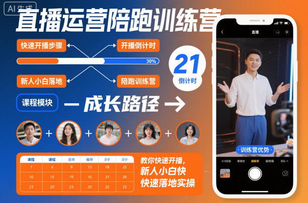 直播运营陪跑训练营,教你快速开播,新人小白快速落地实操小淇云库-创业网-网赚副业-网创副业-项目拆解-技术类创业资源网-副业网-免费资源下载小淇云库