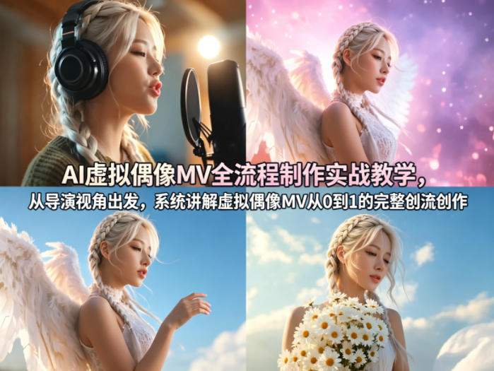 AI虚拟偶像MV全流程制作实战教学，从导演视角出发，系统讲解虚拟偶像MV从0到1的完整创作流程小淇云库-创业网-网赚副业-网创副业-项目拆解-技术类创业资源网-副业网-免费资源下载小淇云库