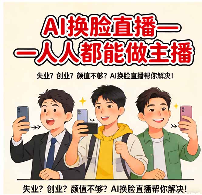 AI换脸直播，人人都能做主播小淇云库-创业网-网赚副业-网创副业-项目拆解-技术类创业资源网-副业网-免费资源下载小淇云库