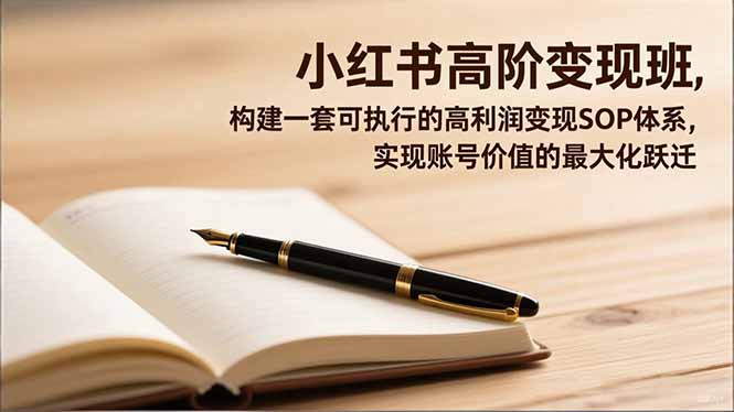 小红书高阶变现班,构建一套可执行的高利润变现SOP体系,实现账号价值的最大化跃迁小淇云库-创业网-网赚副业-网创副业-项目拆解-技术类创业资源网-副业网-免费资源下载小淇云库