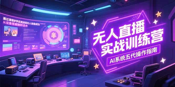 （15315期）无人直播实操训练营，从设备搭建到话术，AI系统五代操作指南(7月更新)小淇云库-创业网-网赚副业-网创副业-项目拆解-技术类创业资源网-副业网-免费资源下载小淇云库
