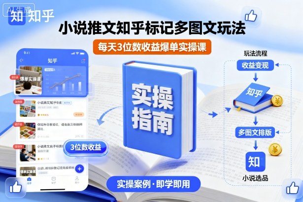 小说推文知乎标记多图文玩法，每天3位数收益爆单实操课小淇云库-创业网-网赚副业-网创副业-项目拆解-技术类创业资源网-副业网-免费资源下载小淇云库