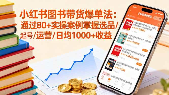 （16015期）小红书图书带货爆单法：通过80+实操案例掌握选品/起号/运营/日均1000+收益小淇云库-创业网-网赚副业-网创副业-项目拆解-技术类创业资源网-副业网-免费资源下载小淇云库
