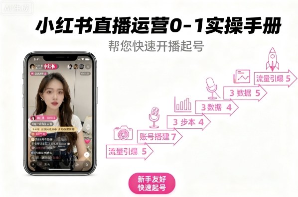 小红书直播运营0-1实操手册，帮您快速开播起号小淇云库-创业网-网赚副业-网创副业-项目拆解-技术类创业资源网-副业网-免费资源下载小淇云库