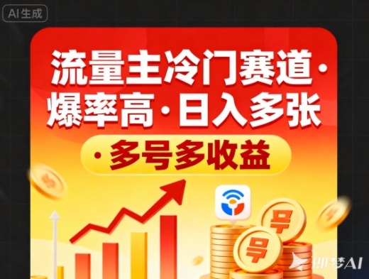 流量主冷门赛道，爆率高，日入多张，多号多收益小淇云库-创业网-网赚副业-网创副业-项目拆解-技术类创业资源网-副业网-免费资源下载小淇云库