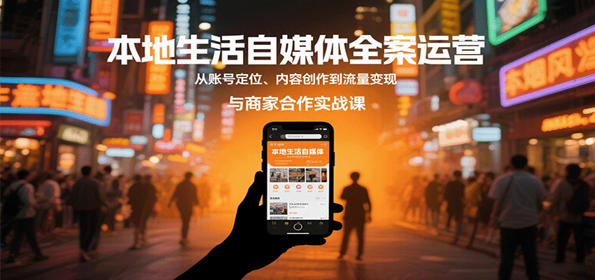 本地生活自媒体全案运营，从账号定位、内容创作到流量变现与商家合作实战课小淇云库-创业网-网赚副业-网创副业-项目拆解-技术类创业资源网-副业网-免费资源下载小淇云库
