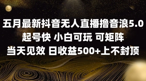 2025五月最新无人直播撸音浪单日产出5张+实操教程【揭秘】小淇云库-创业网-网赚副业-网创副业-项目拆解-技术类创业资源网-副业网-免费资源下载小淇云库