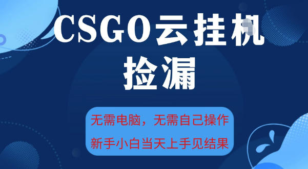 CSGO云挂G全自动捡漏，最新独家玩法，无需电脑操作，新手小白日入5张+【揭秘】小淇云库-创业网-网赚副业-网创副业-项目拆解-技术类创业资源网-副业网-免费资源下载小淇云库