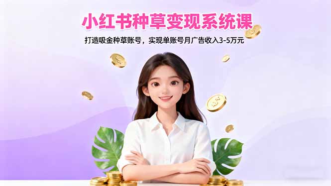 小红书种草变现系统课：打造吸金种草账号，实现单账号月广告收入3-5万元小淇云库-创业网-网赚副业-网创副业-项目拆解-技术类创业资源网-副业网-免费资源下载小淇云库