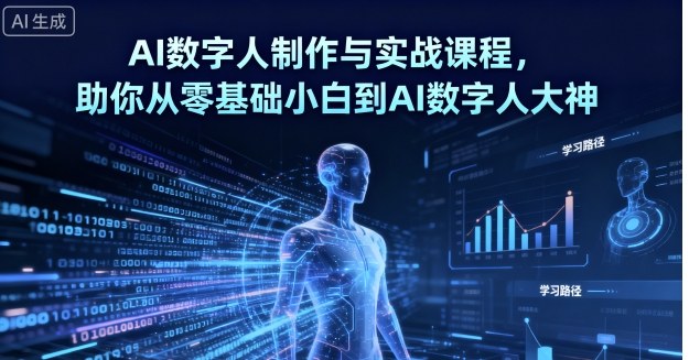 AI数字人制作与实战课程，助你从零基础小白到AI数字人大神小淇云库-创业网-网赚副业-网创副业-项目拆解-技术类创业资源网-副业网-免费资源下载小淇云库