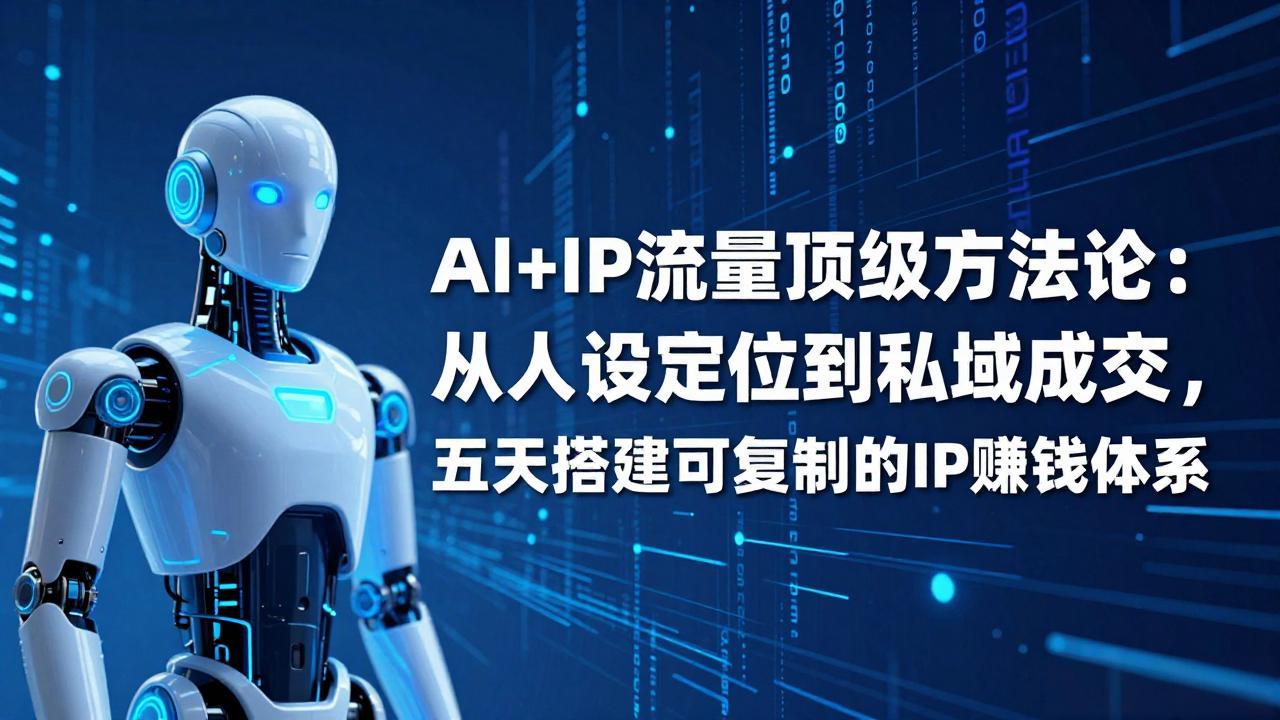 AI+IP顶级方法论：从人设定位到私域成交，五天搭建可复制的IP赚钱体系小淇云库-创业网-网赚副业-网创副业-项目拆解-技术类创业资源网-副业网-免费资源下载小淇云库