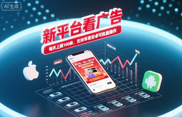 新平台看广告，养好机一条0.3到5米，每天上限100条，支持苹果安卓可批量操作小淇云库-创业网-网赚副业-网创副业-项目拆解-技术类创业资源网-副业网-免费资源下载小淇云库