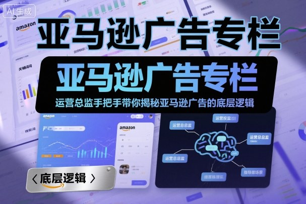 亚马逊广告专栏：运营总监手把手带你揭秘亚马逊广告的底层逻辑小淇云库-创业网-网赚副业-网创副业-项目拆解-技术类创业资源网-副业网-免费资源下载小淇云库