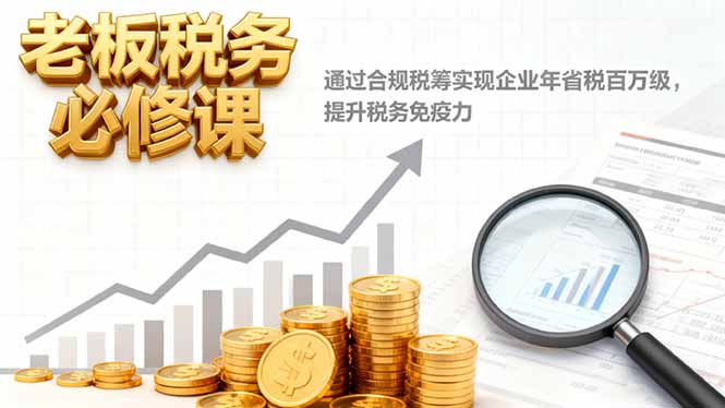 老板税务必修课，通过合规税筹实现企业年省税百万级，提升税务免疫力小淇云库-创业网-网赚副业-网创副业-项目拆解-技术类创业资源网-副业网-免费资源下载小淇云库