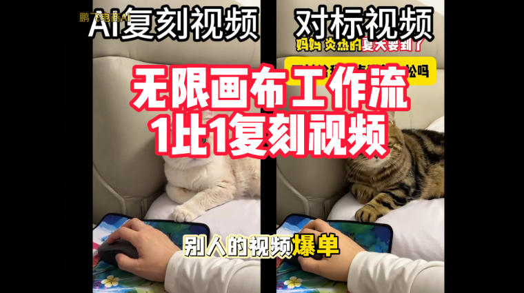 宠物带货视频复刻,无限画布工作流1比1,不用拍摄、不用布景、不用真人出镜,几分钟就能做出一条专业带货视频-荆楚AI