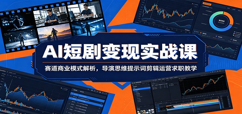 AI短剧变现实战课：赛道商业模式解析，导演思维提示词剪辑运营求职教学-荆楚AI