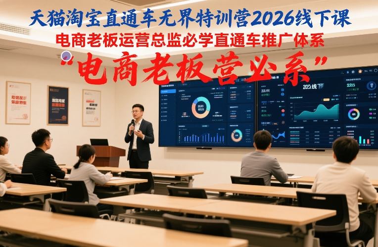 天猫淘宝直通车无界特训营2026线下课，电商老板运营总监必学直通车推广体系-荆楚AI