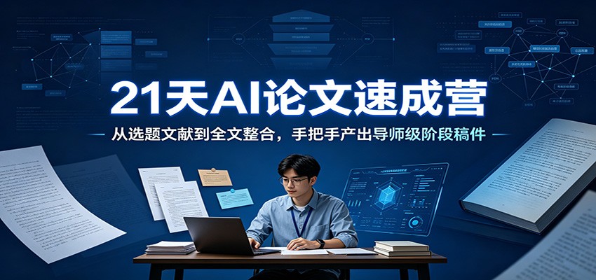 21天AI论文速成营:从选题文献到全文整合,手把手产出导师级阶段稿件-荆楚AI