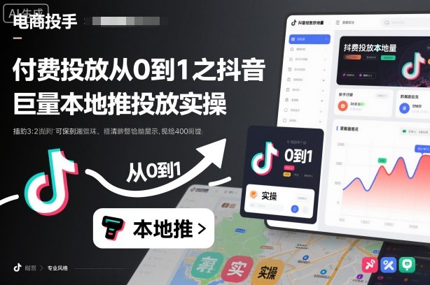 付费投放从0到1之抖音巨量本地推投放实操小淇云库-创业网-网赚副业-网创副业-项目拆解-技术类创业资源网-副业网-免费资源下载小淇云库