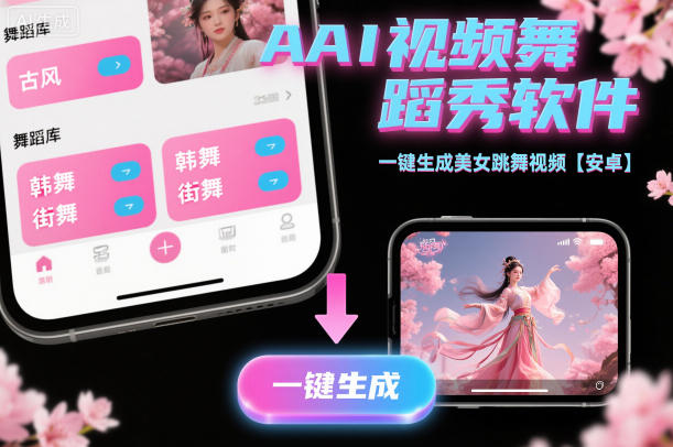 AI视频舞蹈秀软件,一键生成美女跳舞视频【安卓】小淇云库-创业网-网赚副业-网创副业-项目拆解-技术类创业资源网-副业网-免费资源下载小淇云库
