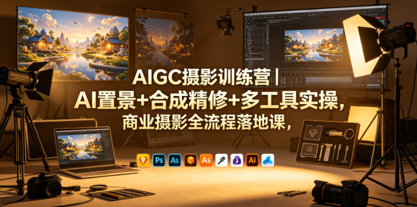 AIGC摄影训练营|AI置景+合成精修+多工具实操,商业摄影全流程落地课-荆楚AI
